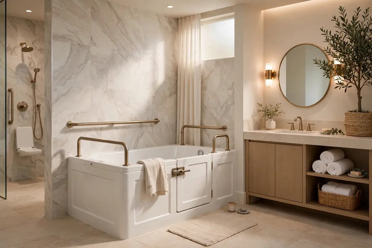 Walk-in tub installation in Tampa for safe accessible bathing